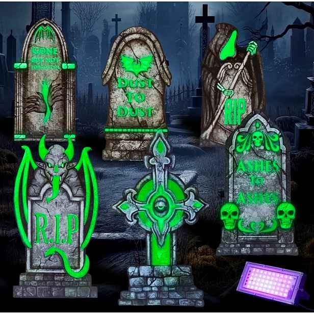 Halloweenské Dekorace 38 CM, Venkovní Hřbitov, Fluorescenční Náhrobky