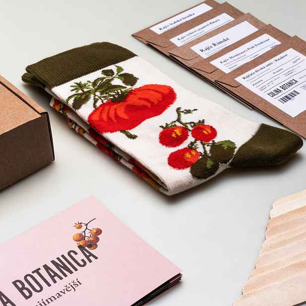 Kateřina Winterová Ponožky plné rajčat – dárkový set se semínky rajčat, vel. 36-40