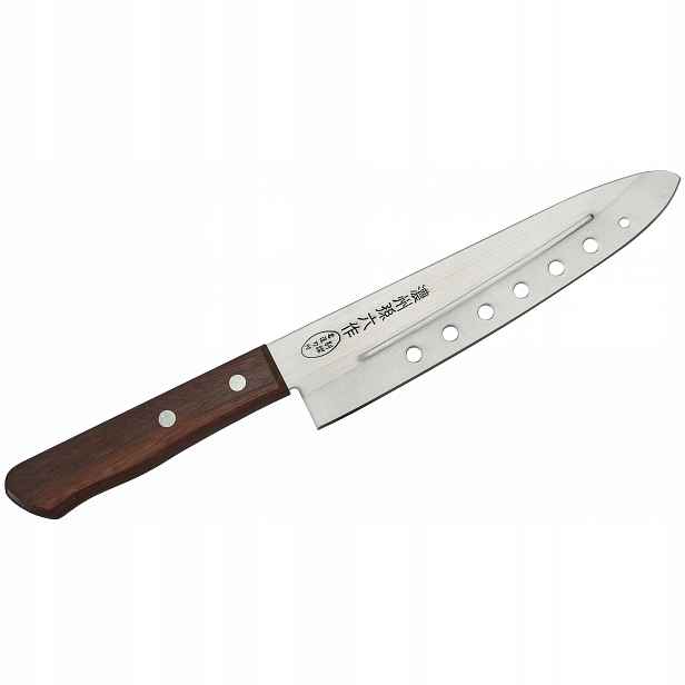 Nůž šéfkuchaře Satake Tomoko 803-724 18 cm 420 J2 otvory dřevo Japonsko