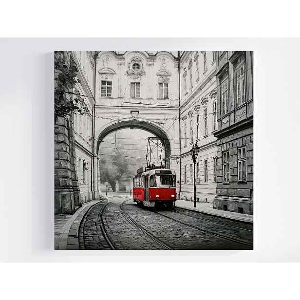 Obraz Na Plátně Canvas Město Česká Republika Praha Tramvaj Retro Vintage 50x50