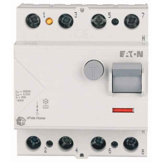 Proudový chránič 3-fázový 4P 40A 30mA 6kA 400V Ac HNC-40/4/003