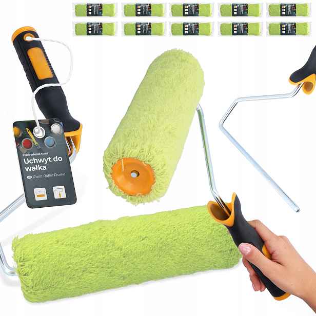 10x Malířský Váleček 25 cm Zásoba Vložka Malování Stěn nábytku Rukojeť