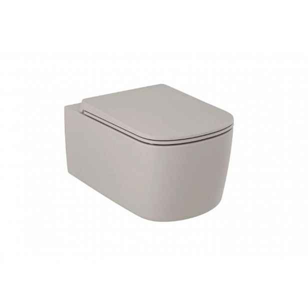 Kludi Resa S - Závěsné WC, Rimless, Spiralflush, matná písečně šedá 27WCW01O2