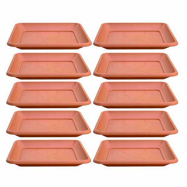Podstavce pod květináče Terra 34 cm čtvercové x 10 Ks barva terakota