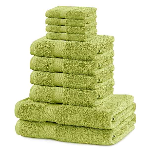 Restilo Sada ručníků DecoKing Kunis světle zelených, velikost 2*70x140+4*50x100+4*30x50