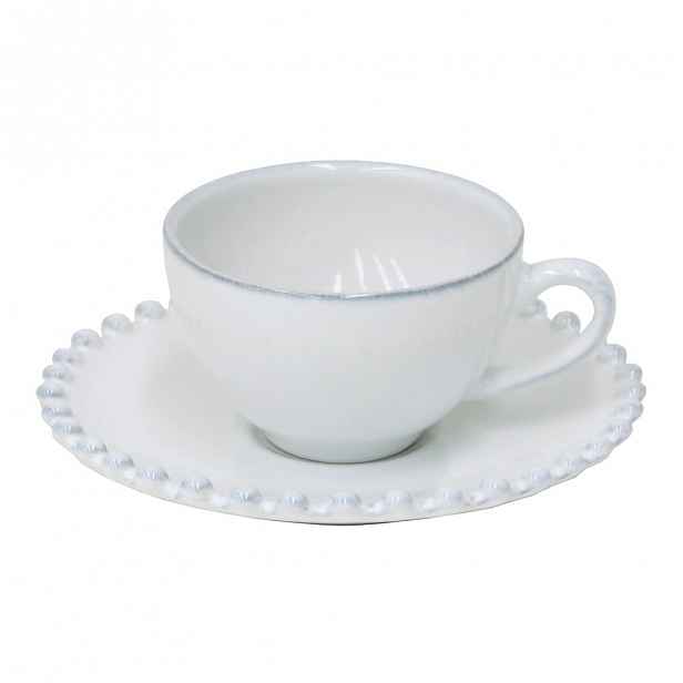 Bílý kameninový hrnek s podšálkem Costa Nova Pearl, objem 70 ml