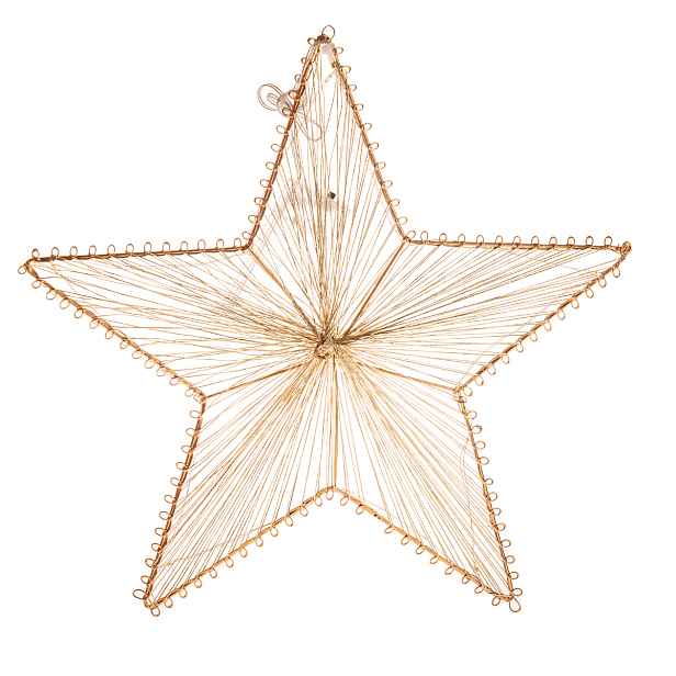 Kovová závěsná svítící hvězda Golden Glow, 30 x 29 cm, 10 LED