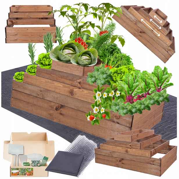 Pařeniště nastavitelný kaskádový box na zeleninu impregnační 54x120x80
