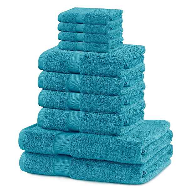 Restilo Sada ručníků DecoKing Kunis tyrkysových, velikost 2*70x140+4*50x100+4*30x50