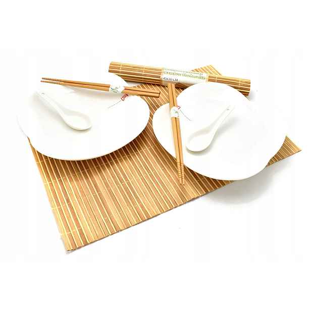 Sada misek s lžícemi a paličkami Soba Tulip White