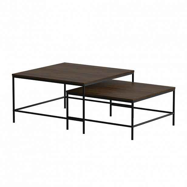 Vicco STOLEČEK KÁVOVÝ STOLÍK Ramio Rustikální dub/černá 80 x 80 cm 2 díly