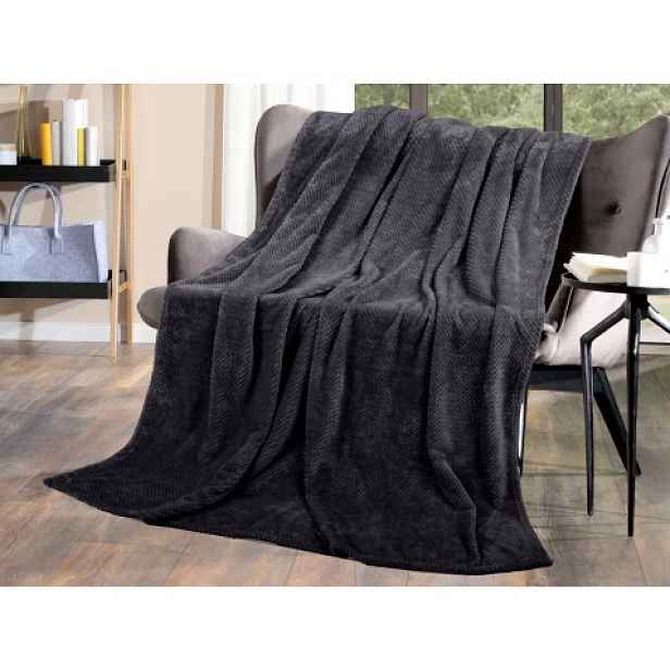 Flanelová deka Cashmere Dots 150x200 cm, černá