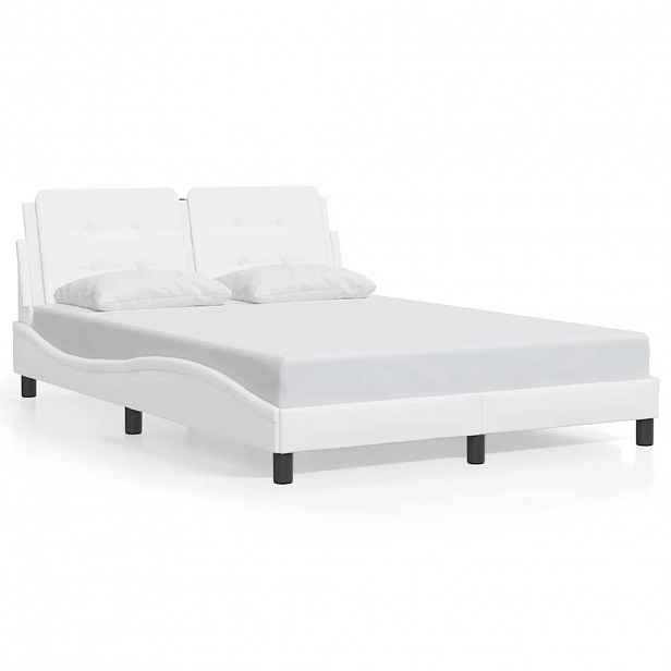 vidaXL Rám postele bez matrace Zadar bílý 140x190 cm umělá kůže