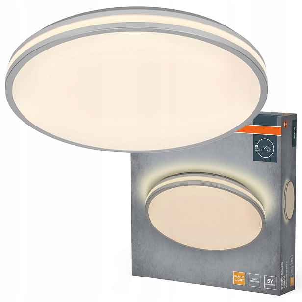 Stropní Svítidlo Led nástěnné svítidlo 36W 2000lm 3000K Teplá stříbrná Orbis Osram