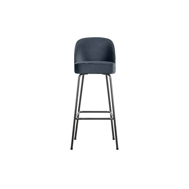 Modrá sametová barová židle (výška sedáku 79 cm) Vogue – WOOOD