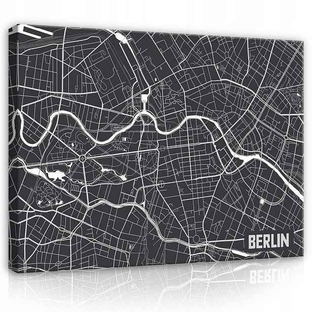 Obraz Na Plátně Plátno 80x60 Berlín Mapa Plán