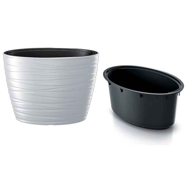 Prosperplast Květináč oválný s vkladem Maxe bílý 58,5cm