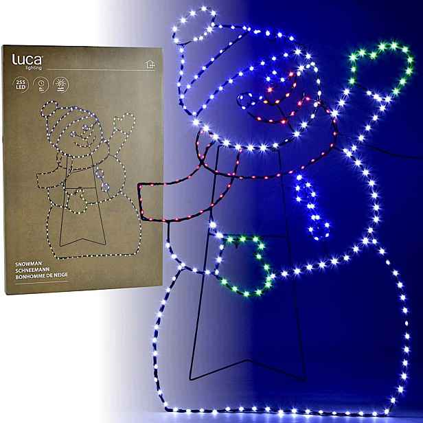 Sněhulák Dekorace Světelná Ozdoba 79 Cm 255 Led Multicolor Časovač IP44 230V