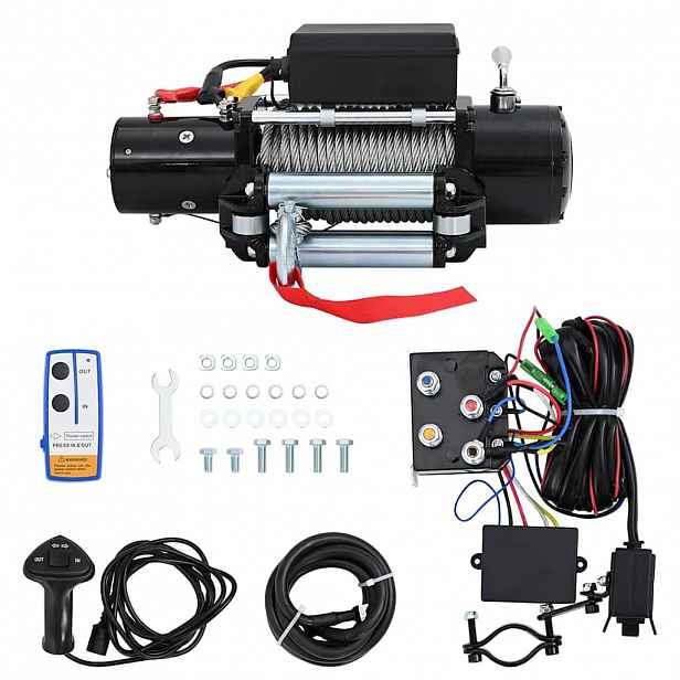 vidaXL Elektrický naviják 12 V 5909 kg