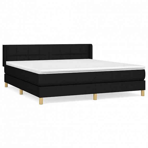 vidaXL Box spring postel s matrací černá 160x200 cm textil