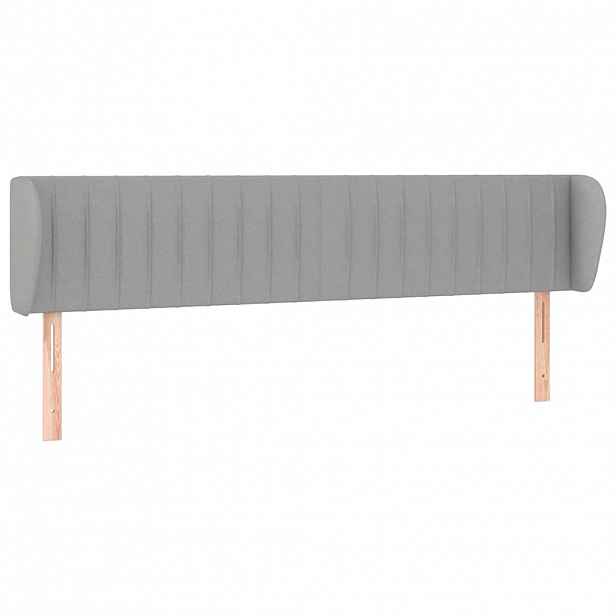 vidaXL Čelo postele typu ušák světle šedé 183x23x78/88 cm textil