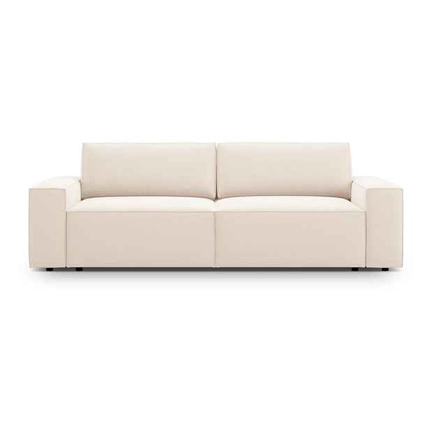 Béžová sametová rozkládací/s úložným prostorem pohovka 247 cm Jodie – Micadoni