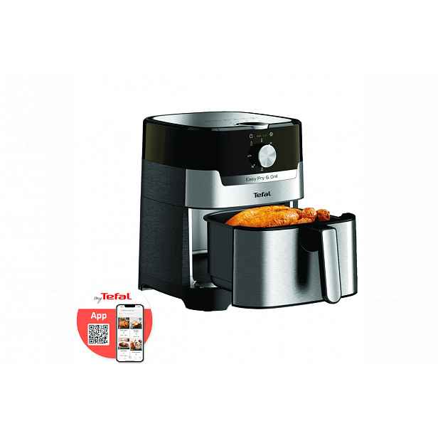 Horkovzdušná fritéza Tefal Easy Fry & Grill 2v1 EY501D15 Nerezová