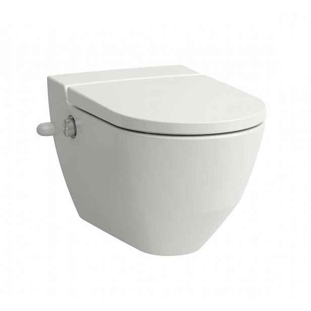 Laufen Cleanet Navia - Elektronický bidet s keramikou, boční přívod vody, Rimless, SoftClose, matná bílá H8206017577171