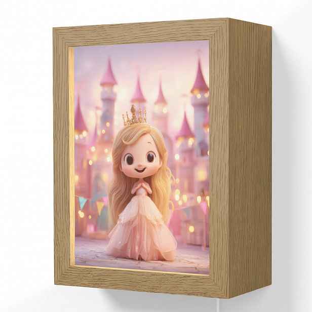 OnlyWow NÁSTĚNNÁ LAMPA Princezna - Růžová - Zámek 15x20 cm