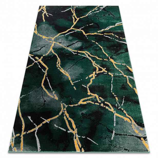 rugsX KOBEREC EMERALD výhradní 1018 glamour, stylový mramor lahvově zelená / zlato 120/170 cm