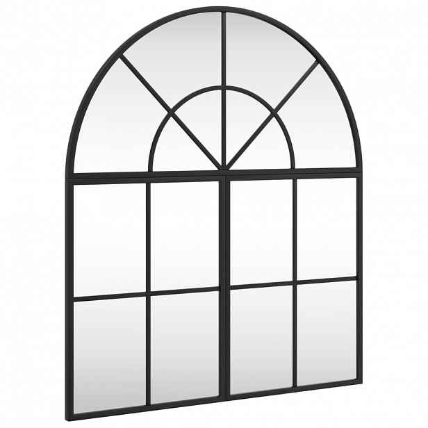 vidaXL Nástěnné zrcadlo černé 60 x 70 cm oblouk železo