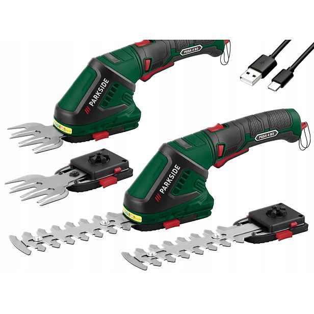 Elektrické Akumulátorové nůžky Na Trávy Keřů 2v1 12 cm 4 V Parkside