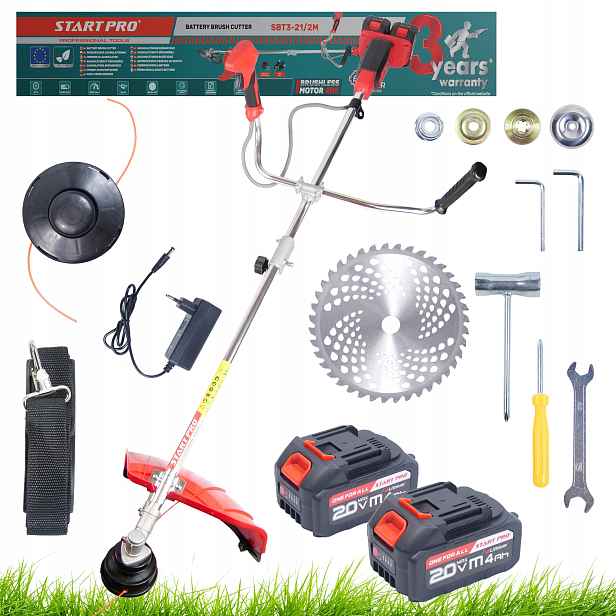 Akumulátorový vyžínač Křovinořez StartPro SBT3-21/2M 40V 2x4Ah Bezkartáčový