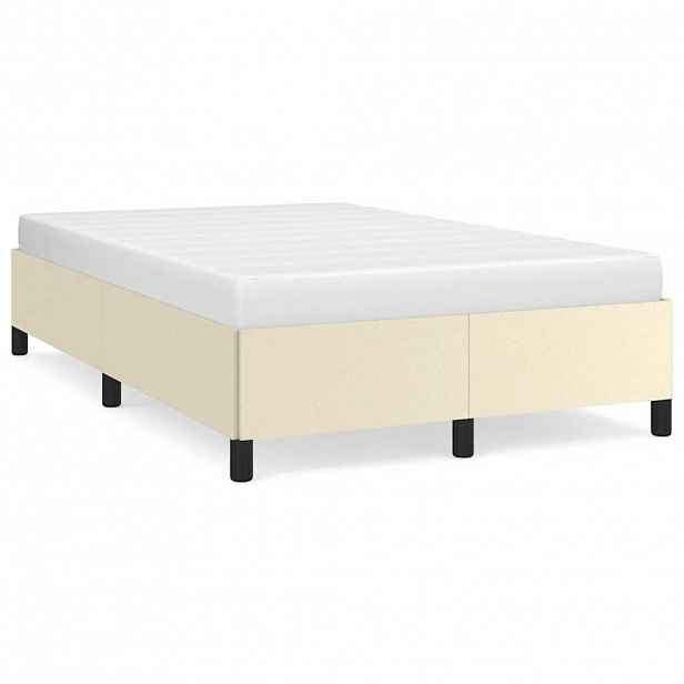 vidaXL Rám postele bez matrace krémový 120x190 cm umělá kůže