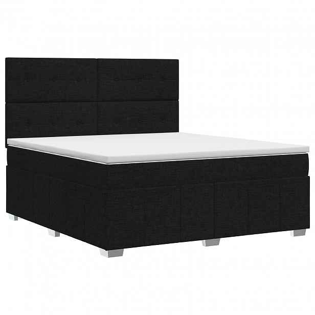 vidaXL Postel boxspring s matrací s čelo Černá 140 x 200 cm Textil
