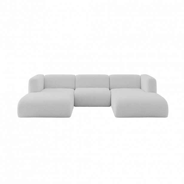 ALTDECOR SEDACÍ SOUPRAVA DO U MIRA-U1 317x179x70 Světle šedá Bouclé