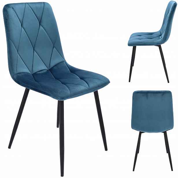 Čalouněné Prošívané Křeslo Velurové moderní Piado modré JUMIhome