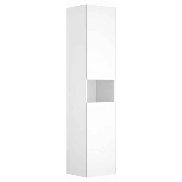 Keuco Stageline - Vysoká skříňka, 40x180x36 cm, 2 dvířka, panty vlevo, s osvětlením, bílá 32831300101