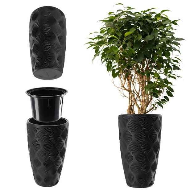 Květináč Květináč S Vkladem 58cm Obal Plastový Záhon Vysoký