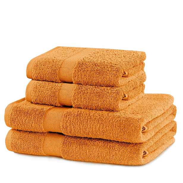 Restilo Sada ručníků DecoKing Marina 2+2 ks oranžová