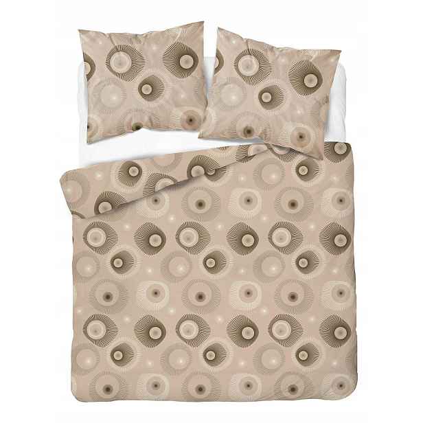 Povlečení 220x200 béžové s geometrickým vzorem Home Satin
