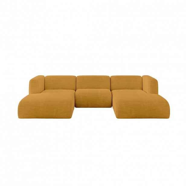 ALTDECOR SEDACÍ SOUPRAVA DO U MIRA-U1 317x179x70 Hořčicově žlutá Manšestr