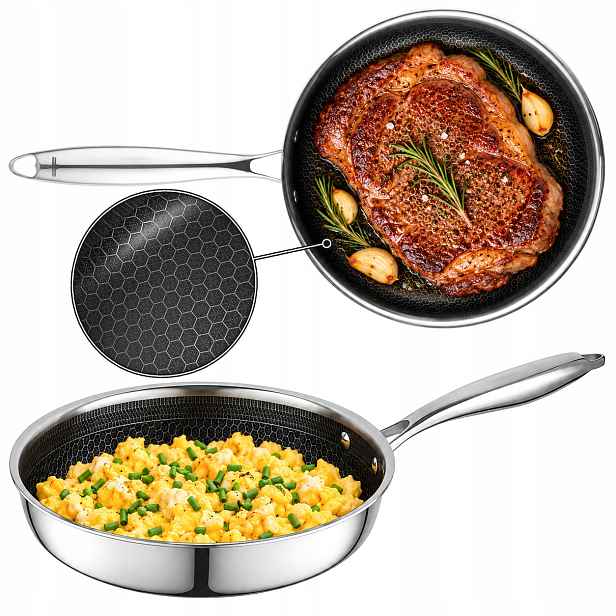 Ocelová pánev indukční plynová hluboká 20 cm pro gastronomickou troubu