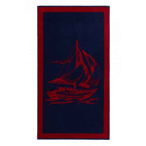 Plážová osuška SAIL 85x160 cm Tmavě modrá