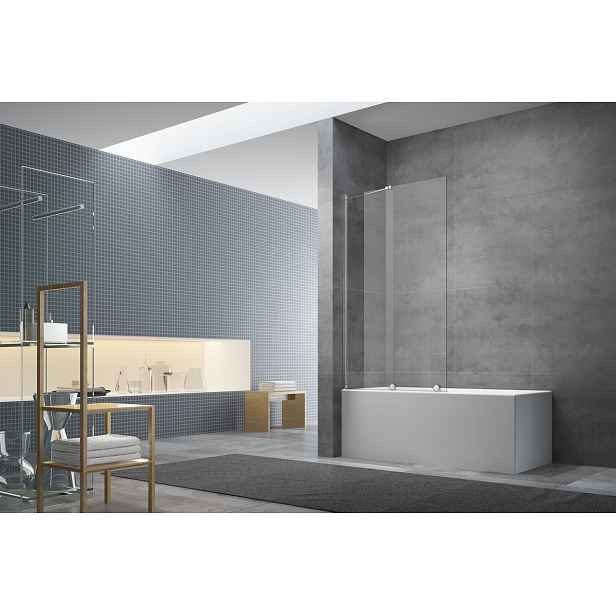 Vanová zástěna Swiss Aqua Technologies X-motion 150x75 cm chrom SATWIXMVZ150