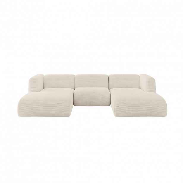ALTDECOR SEDACÍ SOUPRAVA DO U MIRA-U1 317x179x70 Béžová Manšestr
