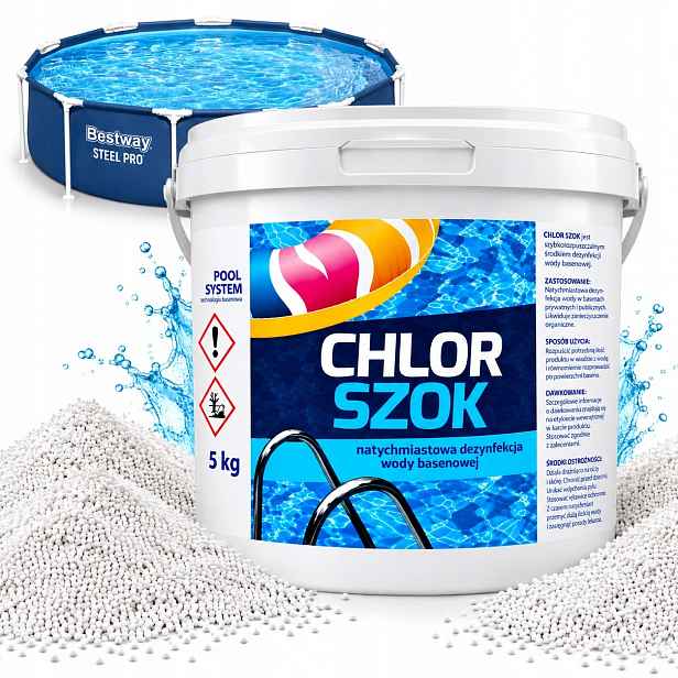 Chlor Šok 5 Kg Granulát Do Bazénu Po Velkém Počtu Koupajících Se Osob