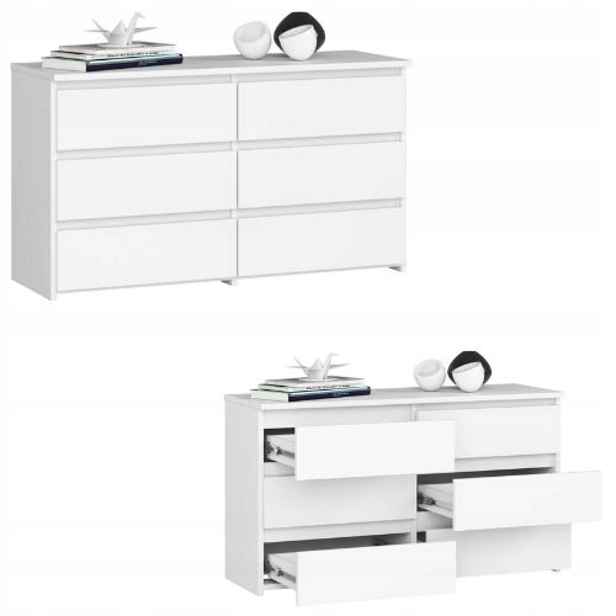 Komoda skříňka CL100 6 zásuvek bílá Akd