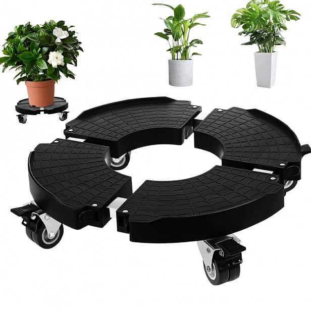 Mobilní podstavec pod květináč 150 kg s kolečky 40-57 cm pro zahradu a terasu