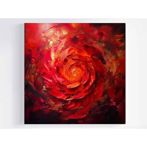 Obraz Na Plátně Canvas Malířství Abstrakce Květ Červená Růže 50x50